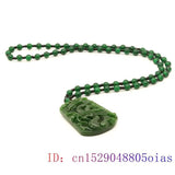 Natural Green Chinese Jade Dragon Pendant Necklace for Women and Men