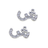 Arabic Love Letter Earrings Micro Pave 5A CZ 925 Sterling Silver
