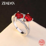 925 Silver Charm Heart Aquamarine Ring Wedding Jewelry Gift