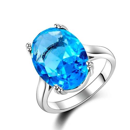 Dark Purple Amethyst Oval Silver Ring 925 Jewelry For Women