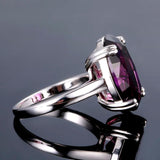 Dark Purple Amethyst Oval Silver Ring 925 Jewelry For Women