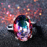 Dark Purple Amethyst Oval Silver Ring 925 Jewelry For Women