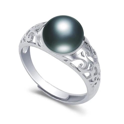 Natural Freshwater Pearl 925 Silver Retro Ring for Women