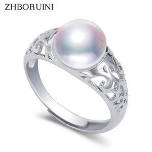 Natural Freshwater Pearl 925 Silver Retro Ring for Women