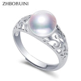 Natural Freshwater Pearl 925 Silver Retro Ring for Women