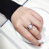 Natural Freshwater Pearl 925 Silver Retro Ring for Women