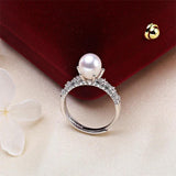 925 Silver Pearl Ring Retro Good Jewelry