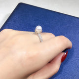 925 Silver Pearl Ring Retro Good Jewelry