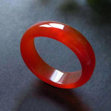 Natural Chalcedony Hand-carved Jade Ring in Various Colors