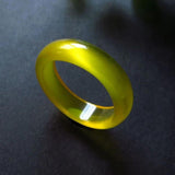 Natural Chalcedony Hand-carved Jade Ring in Various Colors