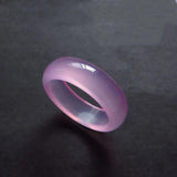Natural Chalcedony Hand-carved Jade Ring in Various Colors