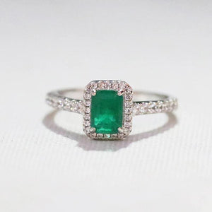 925 Silver Green Tourmaline Paraiba Ring For Women Engagement Wedding
