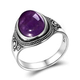 925 Silver Amethyst Stone Personalized Rings for Women