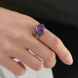 925 Silver Amethyst Stone Personalized Rings for Women
