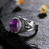925 Silver Amethyst Stone Personalized Rings for Women