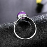 925 Silver Amethyst Stone Personalized Rings for Women