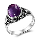 925 Silver Amethyst Stone Personalized Rings for Women