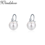 925 Silver Faux Pearl Drop Dangle Earrings for Women