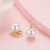925 Silver Faux Pearl Drop Dangle Earrings for Women