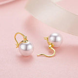 925 Silver Faux Pearl Drop Dangle Earrings for Women