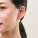 925 Silver Faux Pearl Drop Dangle Earrings for Women