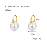 925 Silver Faux Pearl Drop Dangle Earrings for Women