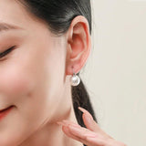 925 Silver Faux Pearl Drop Dangle Earrings for Women