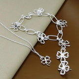 Sterling Silver 4-Leaf Clover Jewelry Set for Weddings