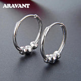 925 Silver 16mm Hoop Earrings Bead Earring Jewelry Gift