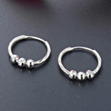 925 Silver 16mm Hoop Earrings Bead Earring Jewelry Gift