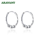 925 Silver 16mm Hoop Earrings Bead Earring Jewelry Gift