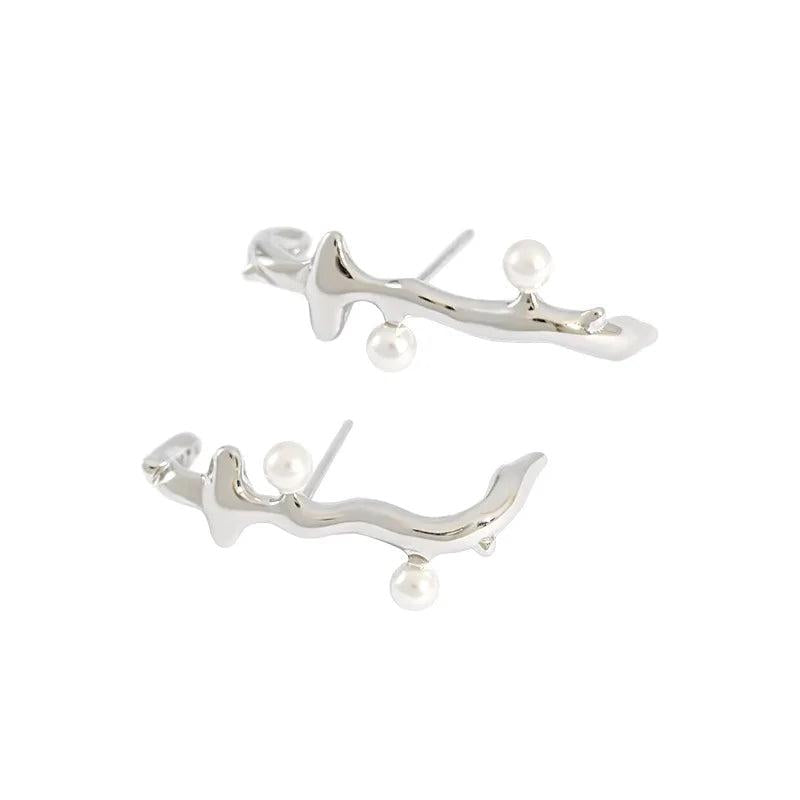 SHANICE S925 Sterling Silver Stud Earrings Shell Beads Female Jewelry