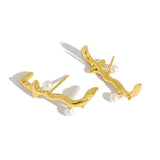 SHANICE S925 Sterling Silver Stud Earrings Shell Beads Female Jewelry