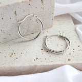 SHANICE Vintage Twist All-matched Hoop Earrings Silver