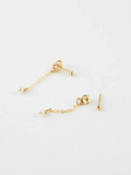 14K Filled Pearl Chain Studs Small Pearl Studs Earrings Tarnish Resistant