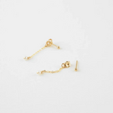 14K Filled Pearl Chain Studs Small Pearl Studs Earrings Tarnish Resistant