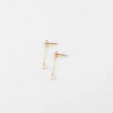 14K Filled Pearl Chain Studs Small Pearl Studs Earrings Tarnish Resistant
