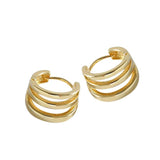SHANICE 925 Silver Hoop Earrings Fine Jewelry INS Multi-layer Three Circles