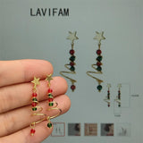 925 Silver Crystal Spiral Tree Star Earrings