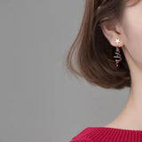 925 Silver Crystal Spiral Tree Star Earrings
