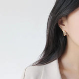 SHANICE 925 Sterling Silver Geometric Square Stud Earrings