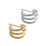 SHANICE S925 Silver Stud Earrings Multi-layer Circles Jewelry Gift