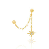 925 Sterling Silver Snowflake Zircon Drop Earrings