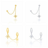 925 Sterling Silver Snowflake Zircon Drop Earrings