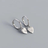 925 Silver Heart Anise Star Zircon Drop Earrings Women Party Jewelry