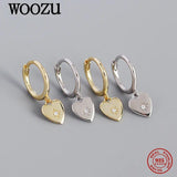 925 Silver Heart Anise Star Zircon Drop Earrings Women Party Jewelry