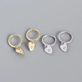 925 Silver Heart Anise Star Zircon Drop Earrings Women Party Jewelry