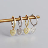 925 Silver Heart Anise Star Zircon Drop Earrings Women Party Jewelry