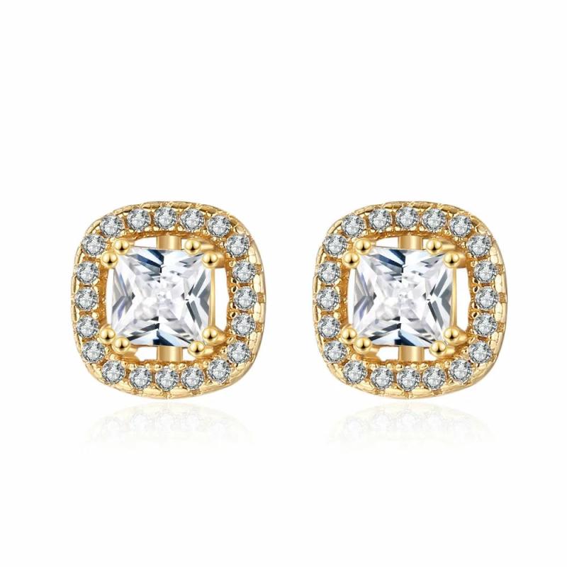 S925 Sterling Silver 4mm Zircon Stud Earrings for Women