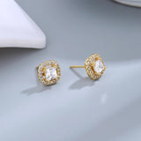 S925 Sterling Silver 4mm Zircon Stud Earrings for Women